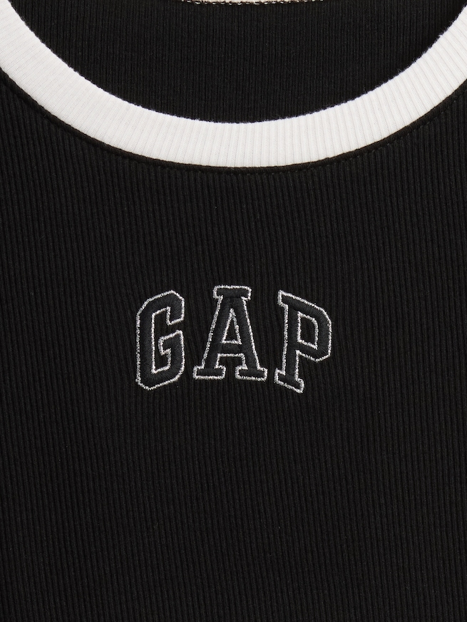 GAPロゴ クロップド リンガーTシャツ (キッズ)-3