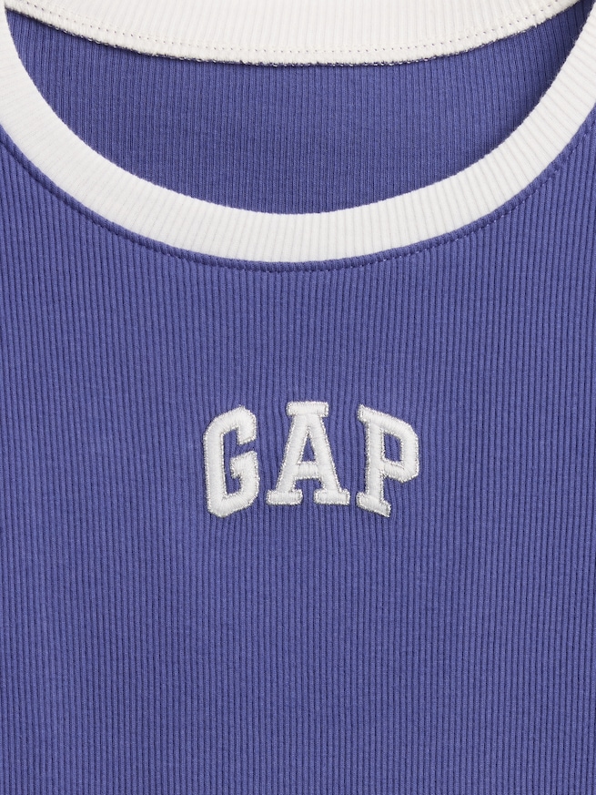 GAPロゴ クロップド リンガーTシャツ (キッズ)-3