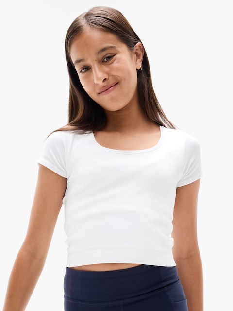 Athleta Girl Rise Above Rib Crop Tee