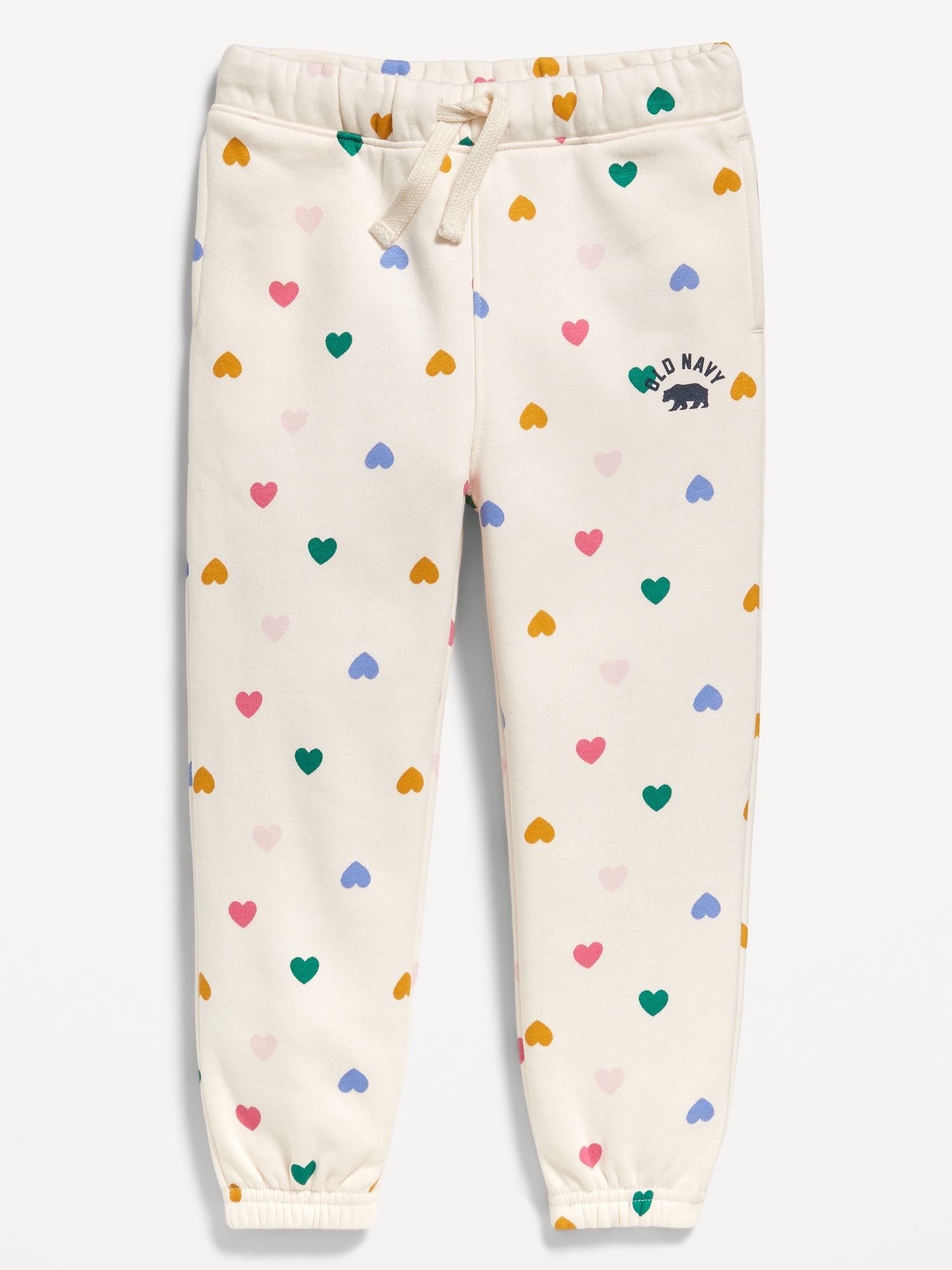 Functional Drawstring Logo Joggers for Toddler Girls