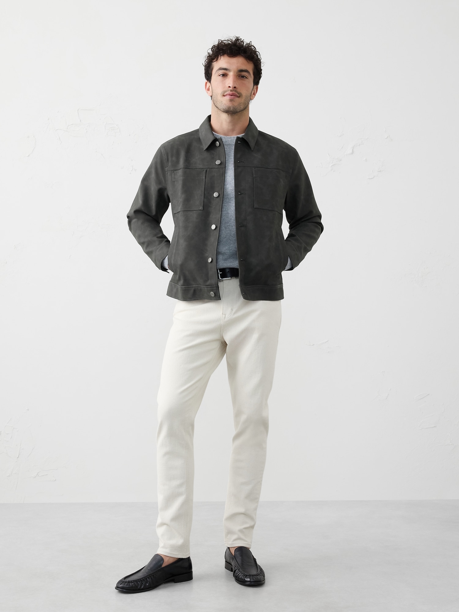 Vegan Leather Trucker Jacket