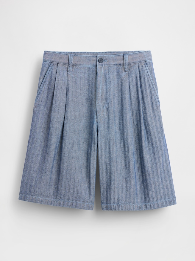 Gap × Malbon 9.5インチ プリーツ バギーショートパンツ-6