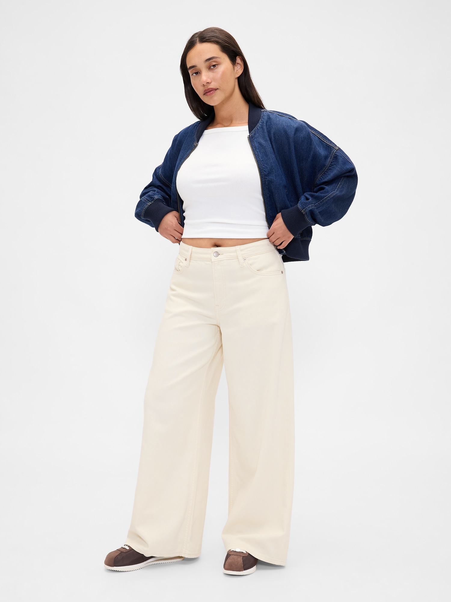 Curvy Mid Rise UltraSoft Baggy Jeans