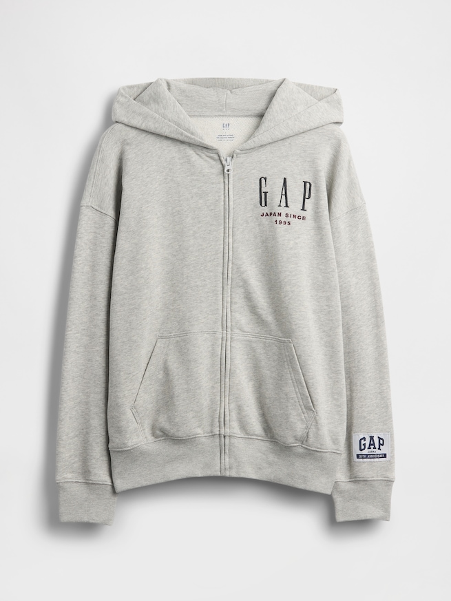 30th アニバーサリー ヴィンテージソフト GAPロゴ ジップアップパーカー (キッズ)-1