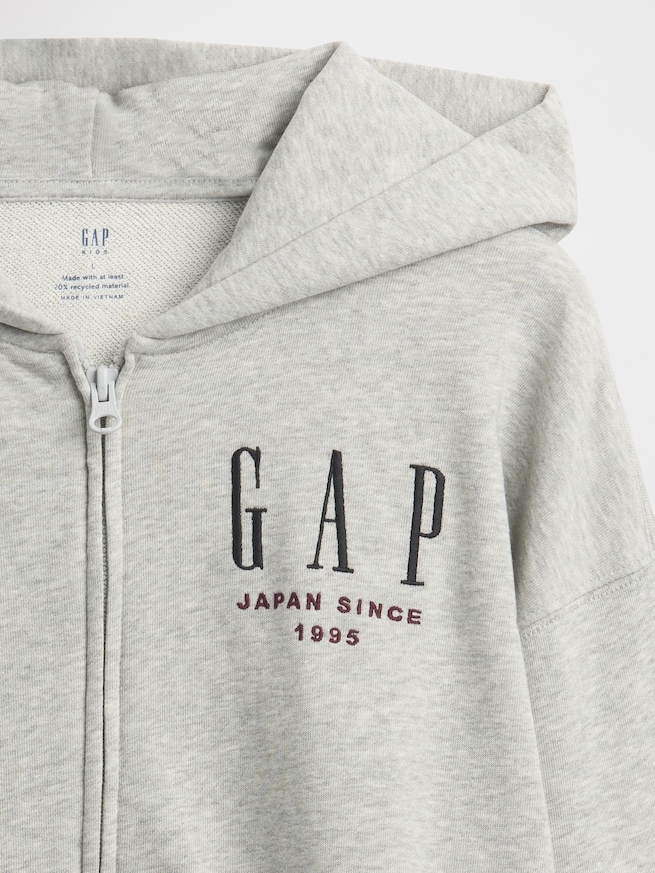 30th アニバーサリー ヴィンテージソフト GAPロゴ ジップアップパーカー (キッズ)-4