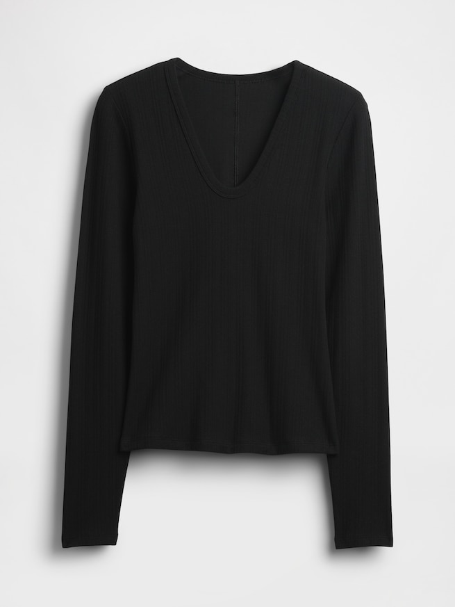 シアー モダンリブTシャツ-4