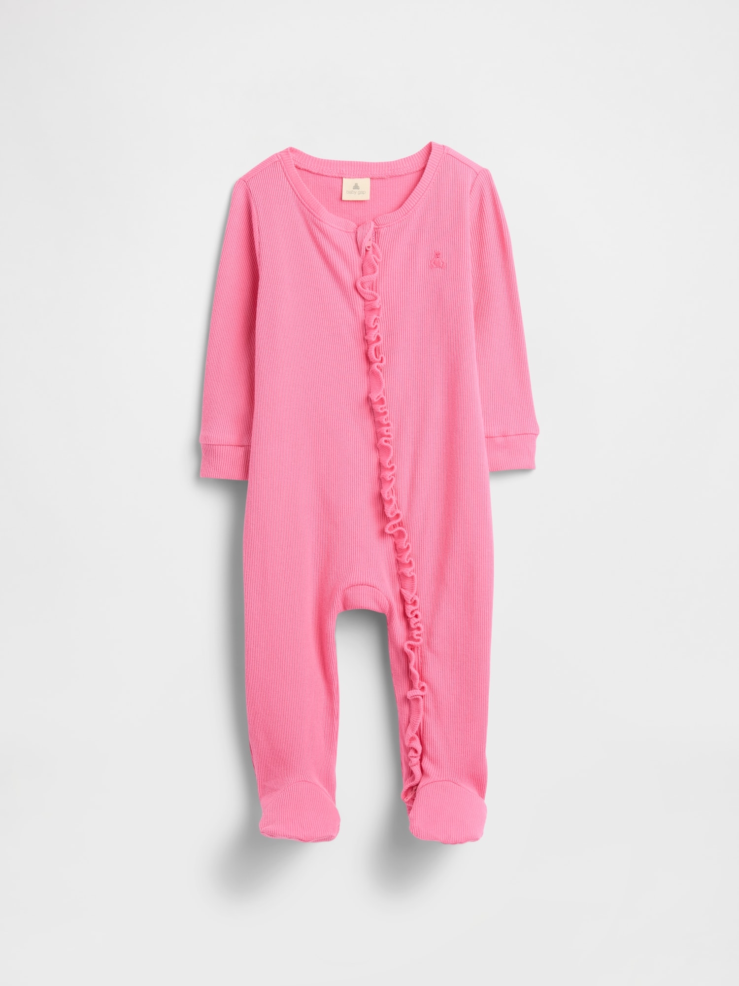 Baby Ribbed Two-Way Zip One-Piece