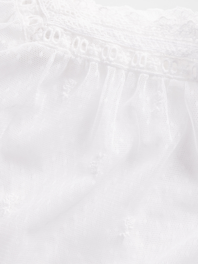 シアー チュール 刺しゅうトップス-4