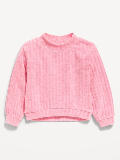 Cozy Mock-Neck Chenille Sweater for Toddler Girls