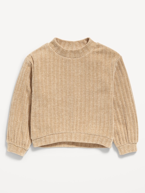 Cozy Mock-Neck Chenille Sweater for Toddler Girls