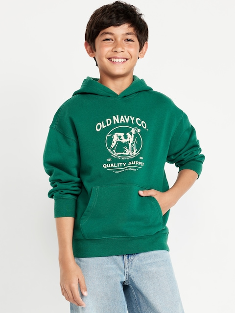 Favorite Fleece Oversized Logo-Graphic Pullover Hoodie for Boys