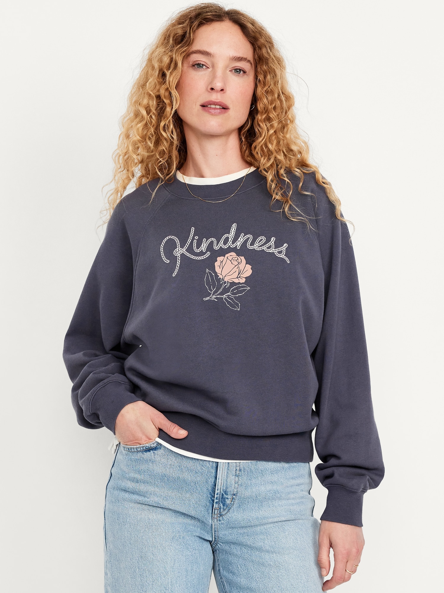 SoComfy Oversized Graphic Raglan Sweatshirt
