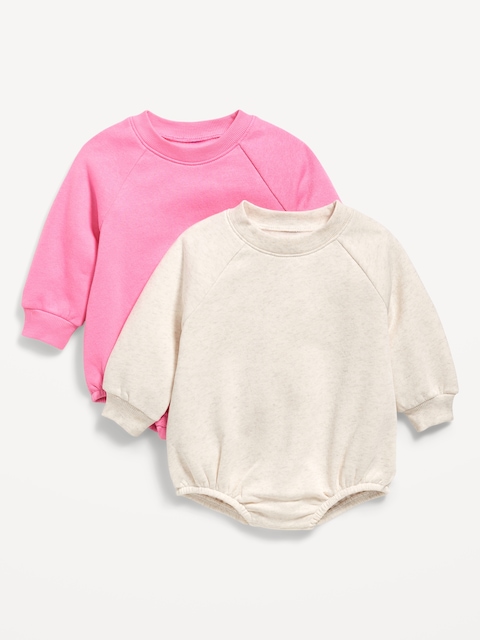 BARBOTEUSE UNE-PIÈCE EN MOLLETON À MANCHES LONGUES POUR BÉBÉ (PAQUET DE 2)