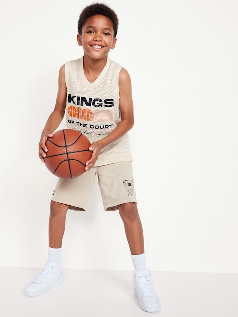Mesh Graphic Basketball Tank Top for Boys