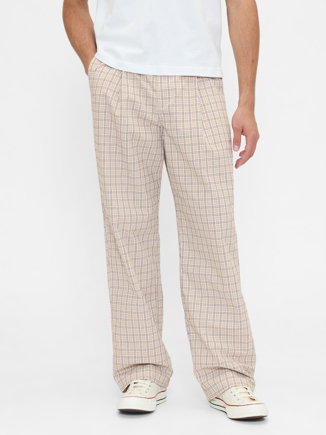 プレイド タック入りパンツ-1