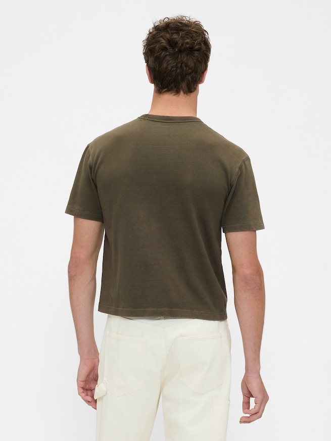 ヘビーウェイト デニム GAPロゴ クロップドTシャツ-2