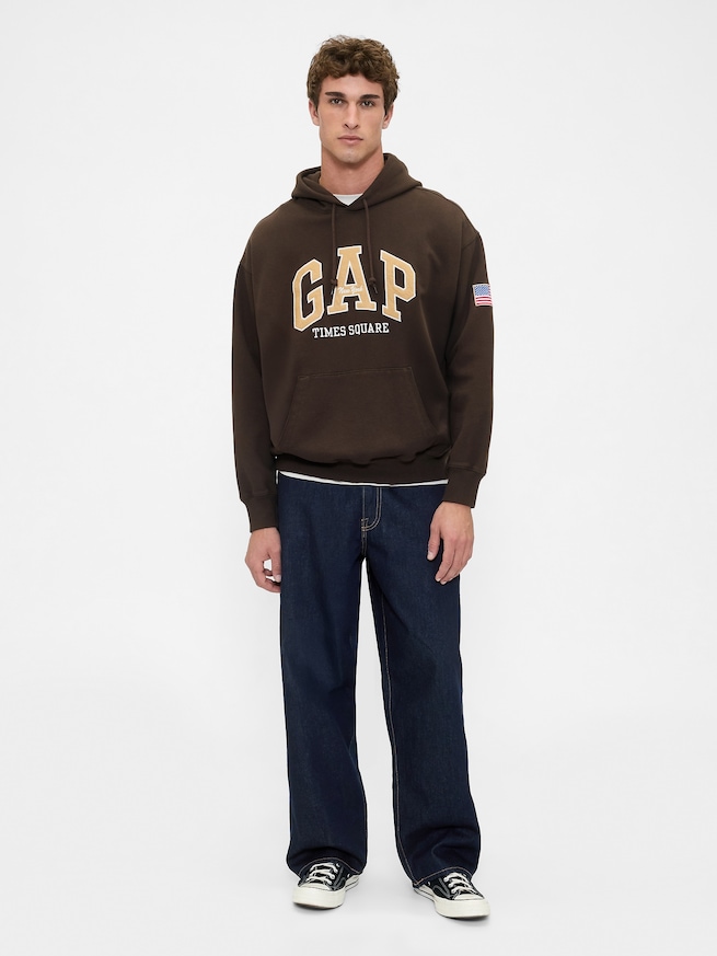 ヘビーウェイト タイムズスクエア GAPロゴパーカー-1