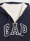 リラックスフィット GAPロゴ 裏ボア ジップアップパーカー-3