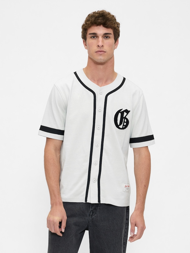 バーシティスタイルGAPロゴ ベースボール ジャージTシャツ-0