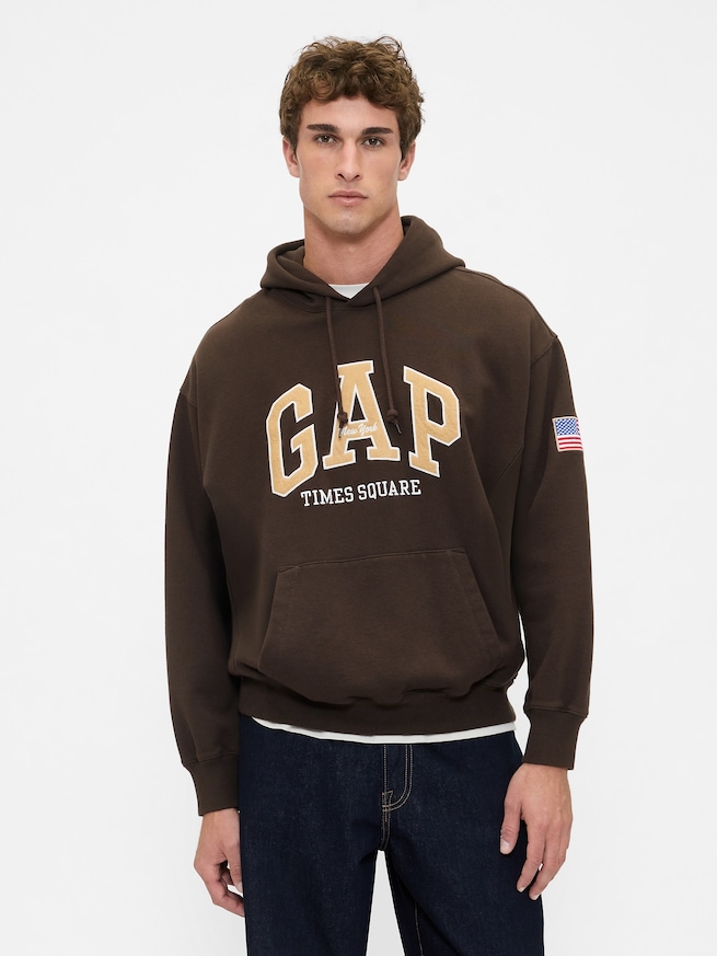 ヘビーウェイト タイムズスクエア GAPロゴパーカー-0