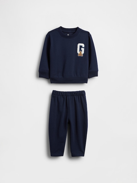 ENSEMBLE EN COTON OUATÉ DE STYLE UNIVERSITAIRE VINTAGEDOUX POUR BÉBÉ