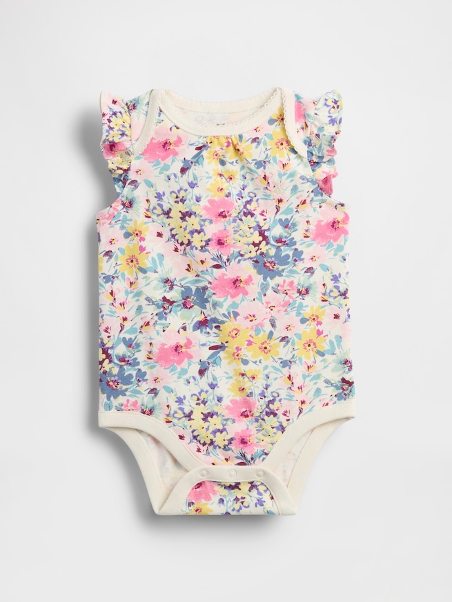 はじめてのお気に入り オーガニックコットン ラッフルフリル ボディスーツ (ベビー)-0