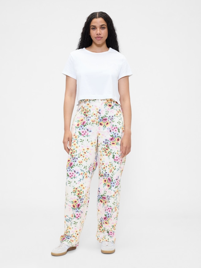 ハイライズ フローラル バレルデニム-4