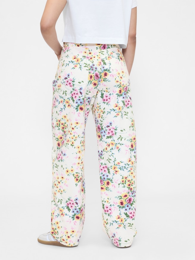 ハイライズ フローラル バレルデニム-5