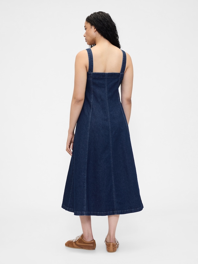 デニム スクエアネック マキシワンピース-5