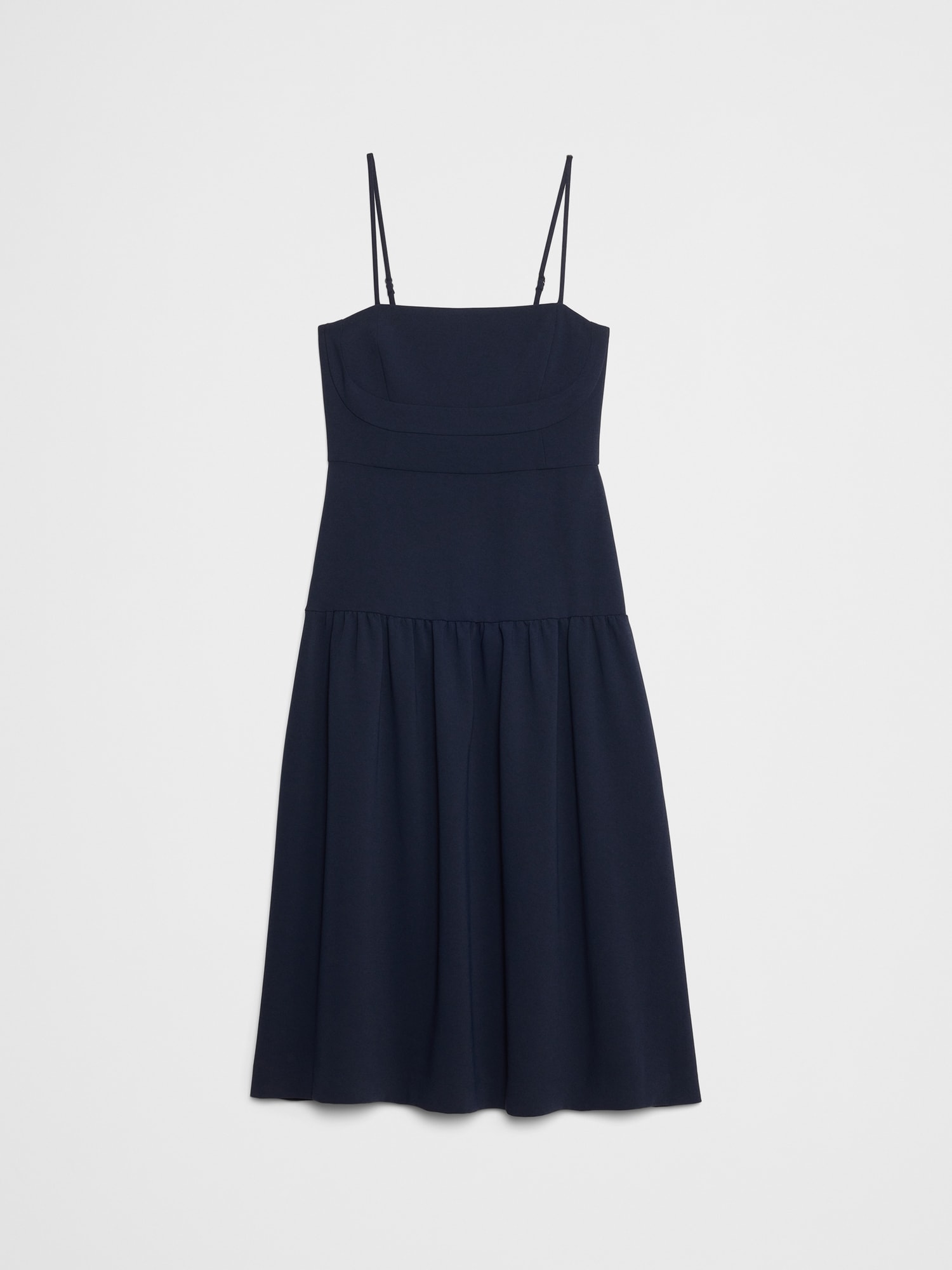 Strappy Structured Drop-Waist Midi Dress | Banana Republic Factory