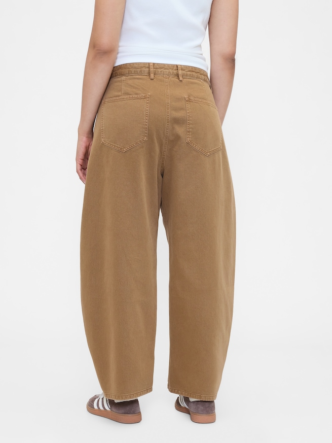 ミッドライズ ツイル バレルパンツ-5