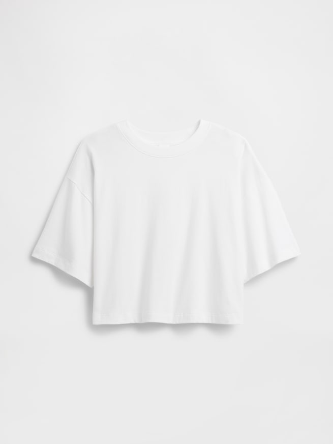 オーバーサイズ クロップド クルーネックTシャツ-3