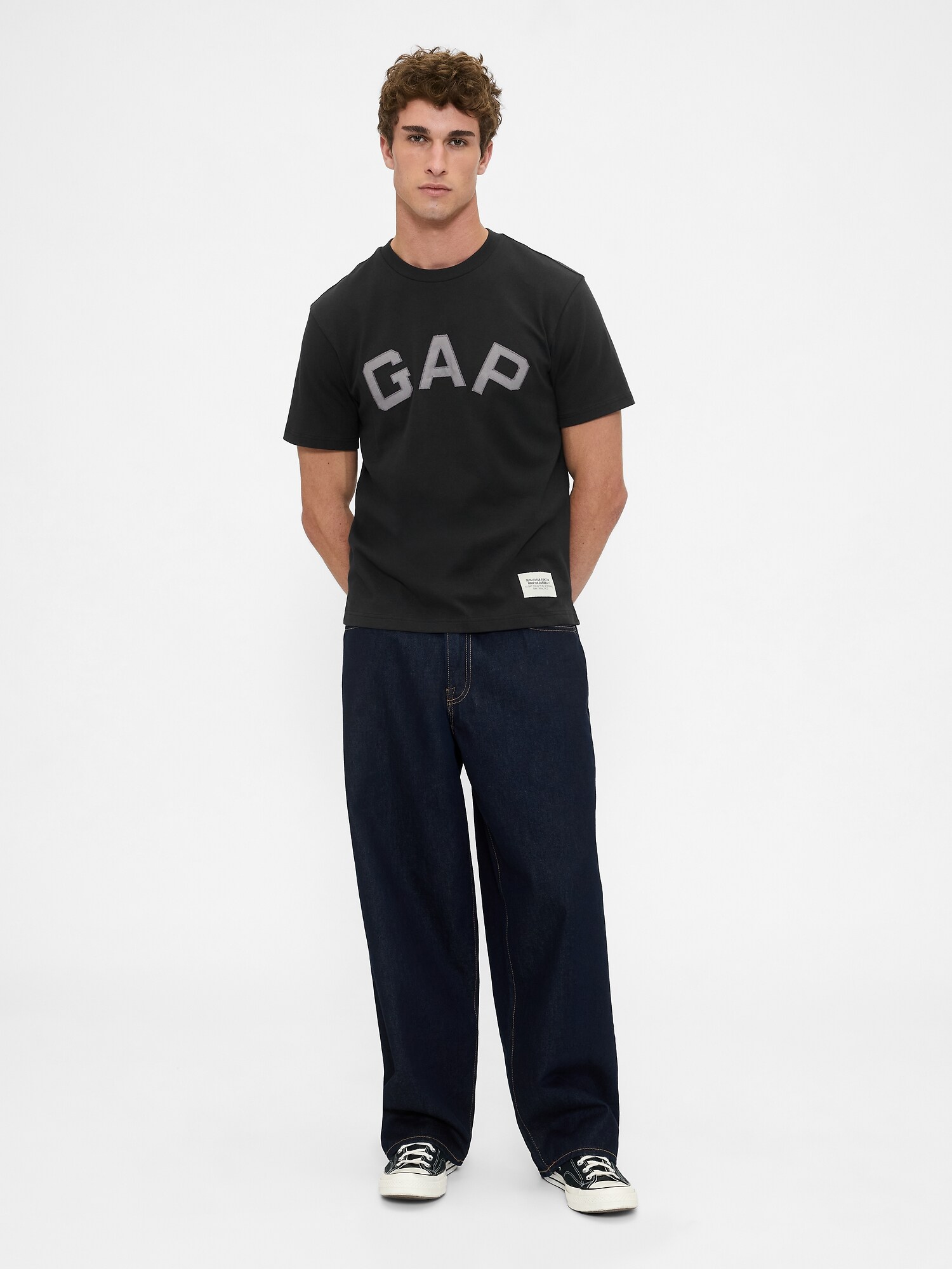 ヘビーウェイト GAPロゴ クロップドTシャツ-1