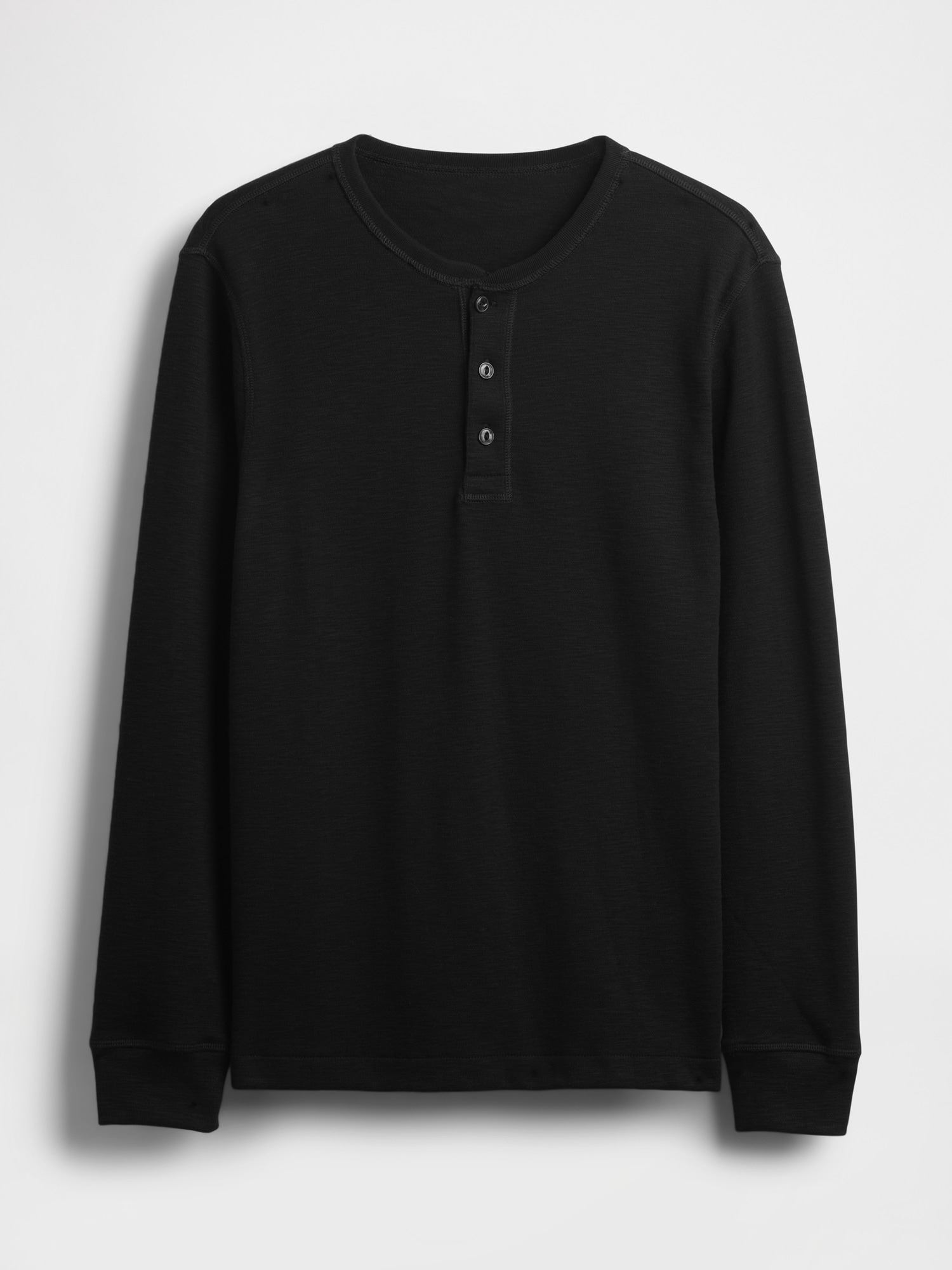 ダブルニット ヘンリーネックTシャツ-4