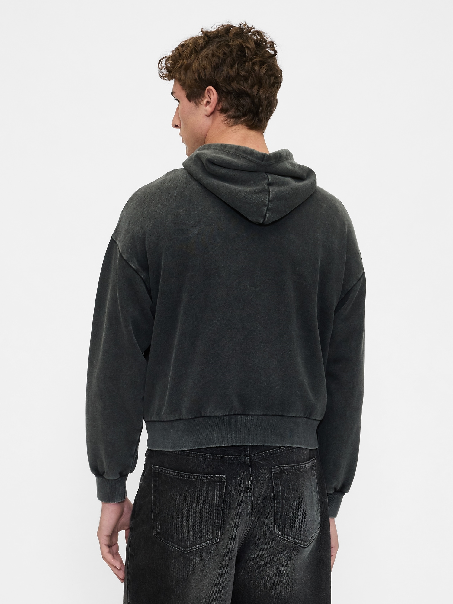 ヘビーウェイト オーバーサイズ クロップド GAPロゴパーカー-2