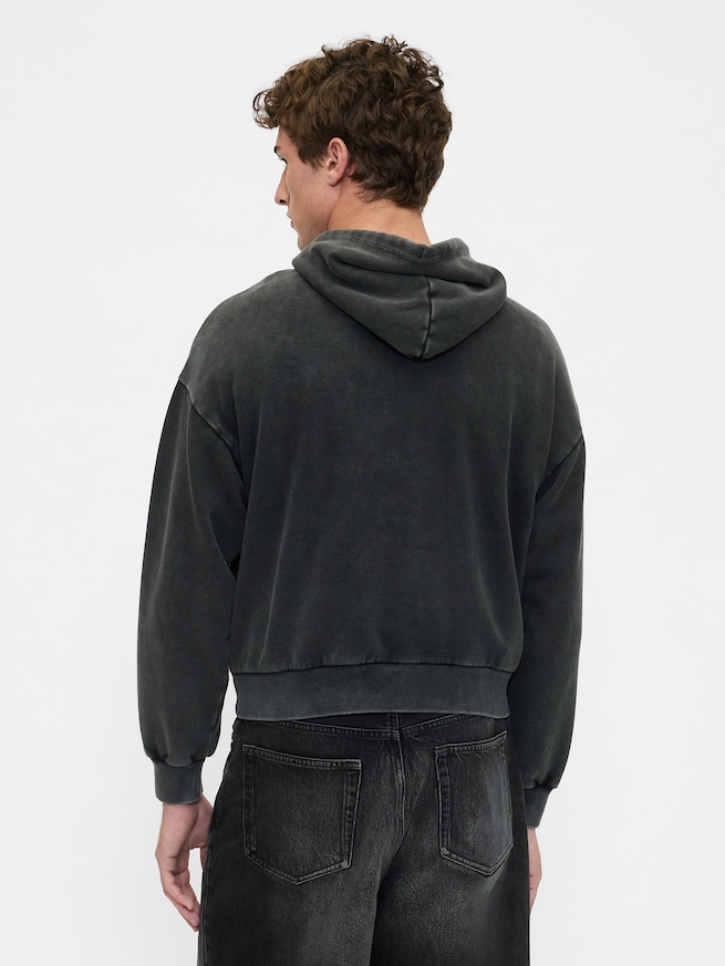 ヘビーウェイト オーバーサイズ クロップド GAPロゴパーカー-2