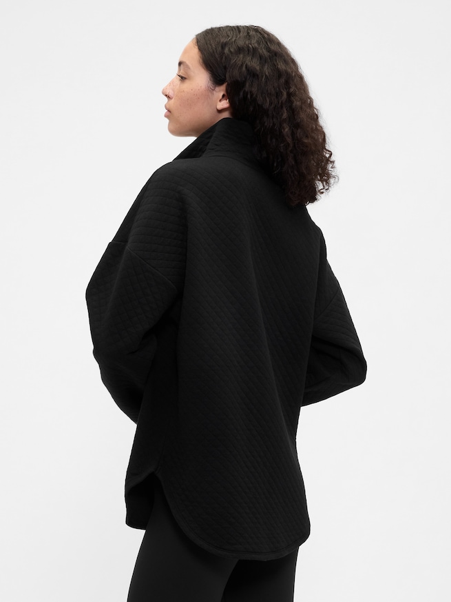 GapFit オーバーサイズ キルティング 1/4ジップアップ ジャケット-1