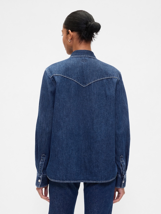 リラックス デニム ウエスタンシャツ-1