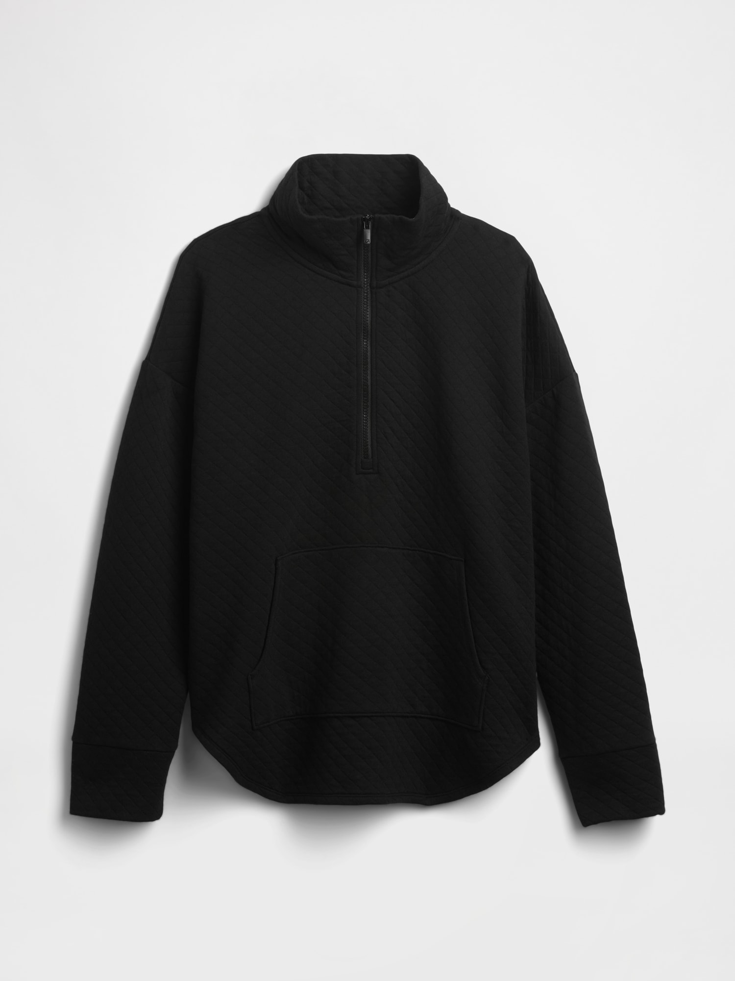 GapFit オーバーサイズ キルティング 1/4ジップアップ ジャケット-3
