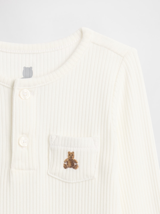 はじめてのお気に入り 細リブ ボディスーツ (ベビー)-2