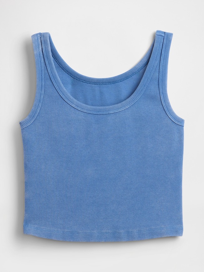 ウォッシュド リブ クロップド タンクトップ-4