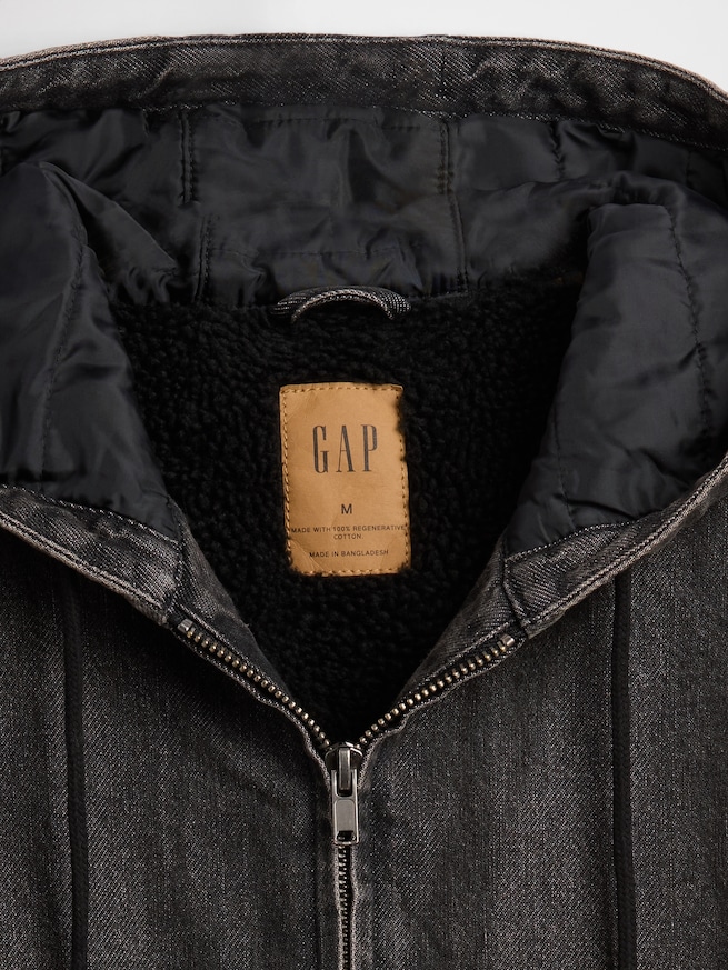 ウルトラソフト デニム 裏ボアジップアップパーカー-3