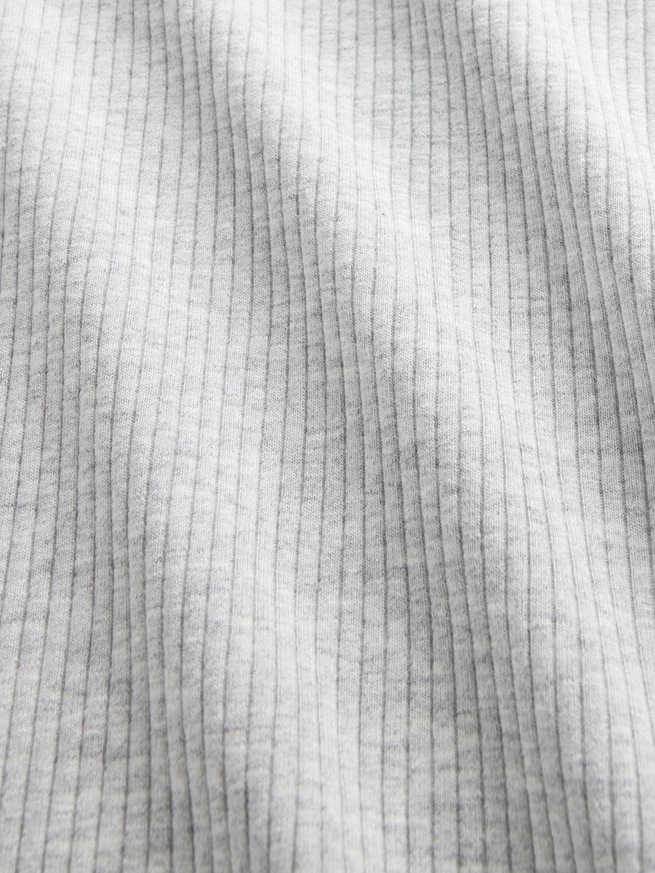 モダン コンパクト リブ スクープネック クロップドTシャツ-3