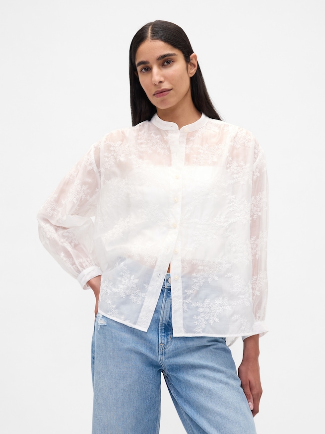 シアーボイル フローラルシャツ-0