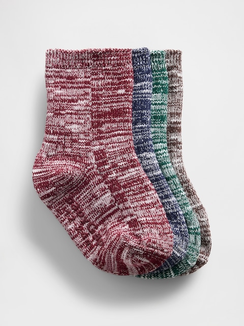 CHAUSSETTES JASPÉES POUR BÉBÉ ET TOUT-PETIT (PAQUET DE 4 PAIRES)