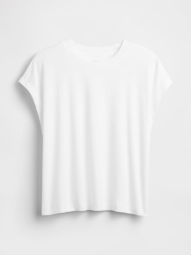 スーピマ® コットン リラックスフィット クロップドTシャツ-3