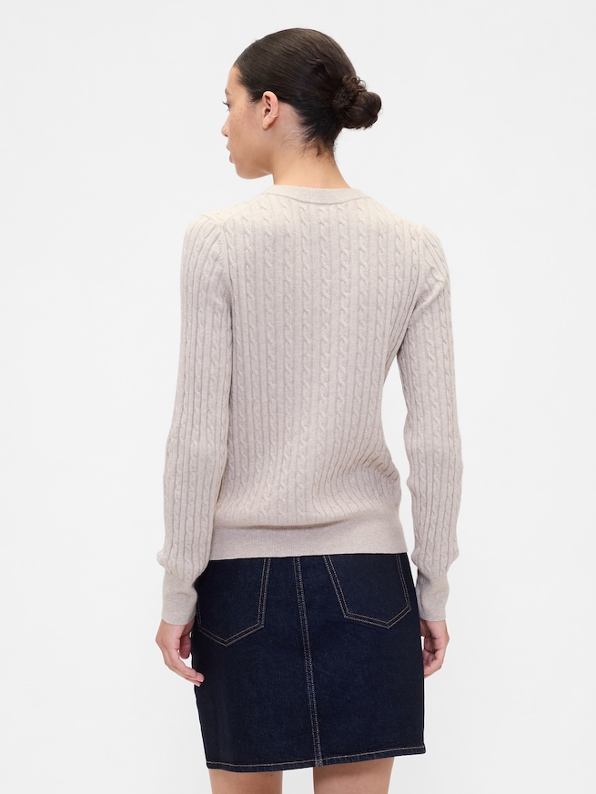 CashSoft カシミヤタッチ ケーブルニット セーター-1