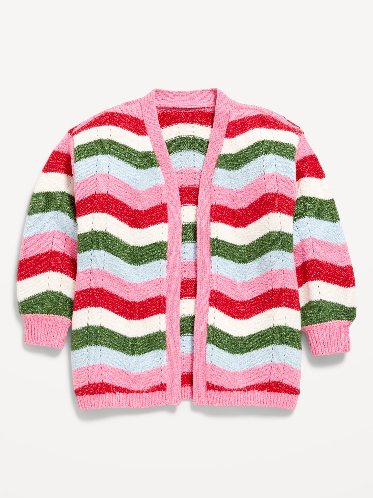 Printed Open-Front Cardigan Sweater for Toddler Girls