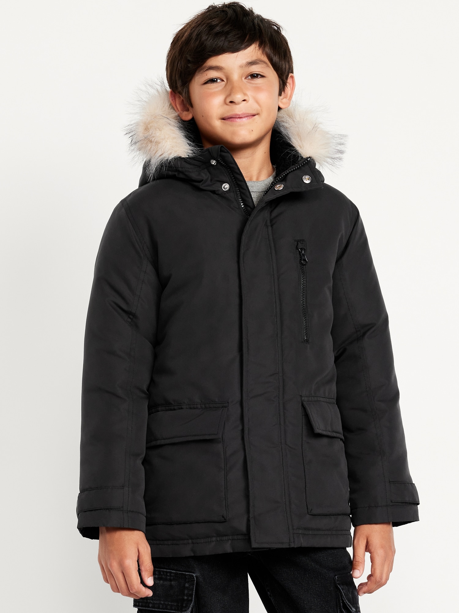 Faux Fur Zip Up Jacket | Old Navy