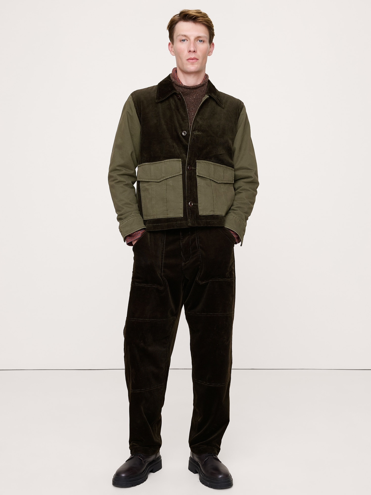 コーデュロイ & キャンバス ジャケット-3 コーデュロイ & キャンバス ジャケット-3